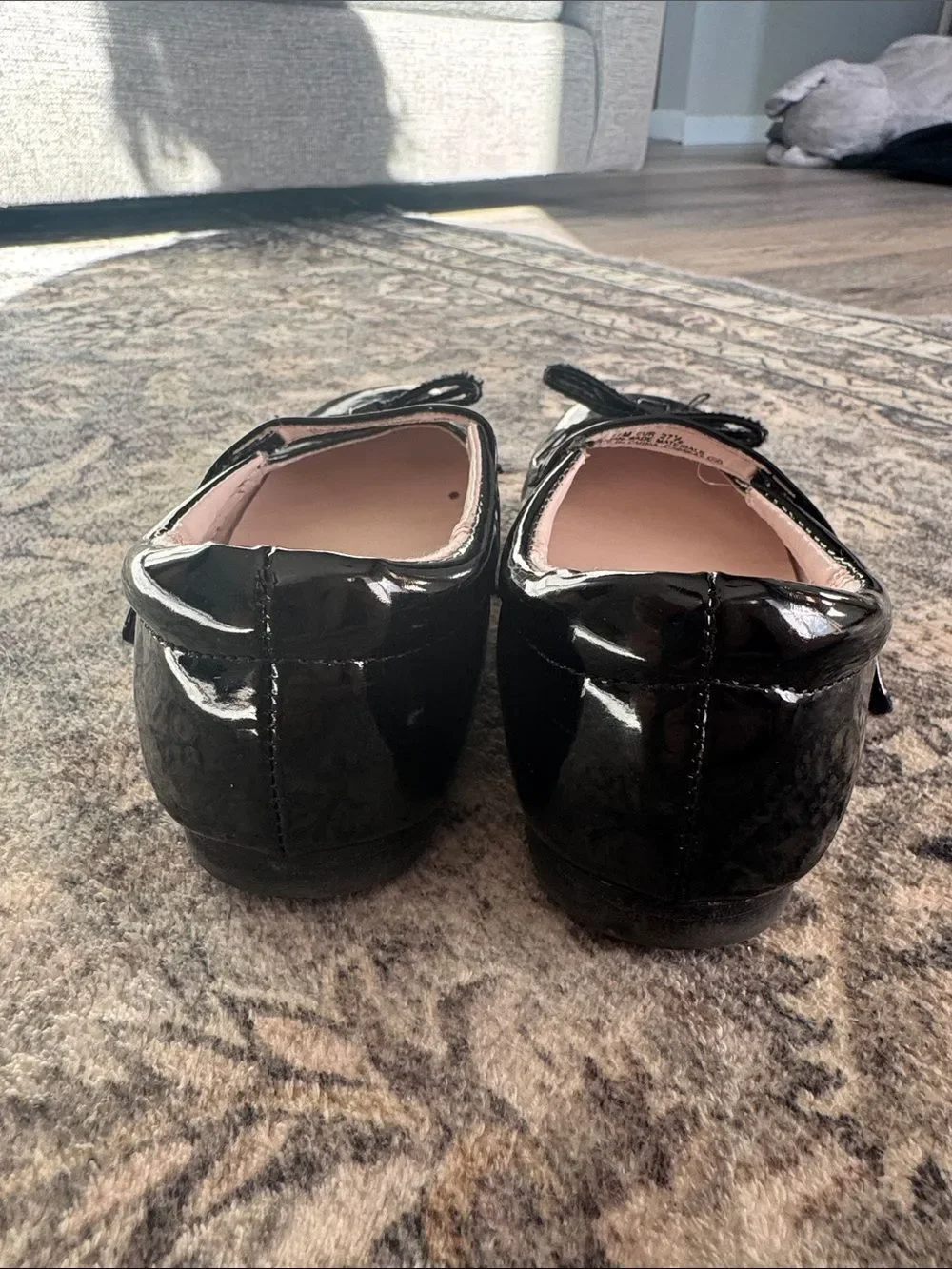 Girls Nina Black Patent Mary Jane Dress Shoes with Bow